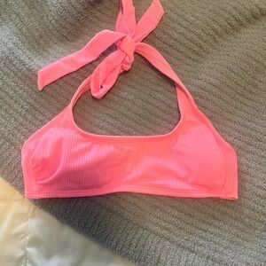 Pink Halter Bikini Top
